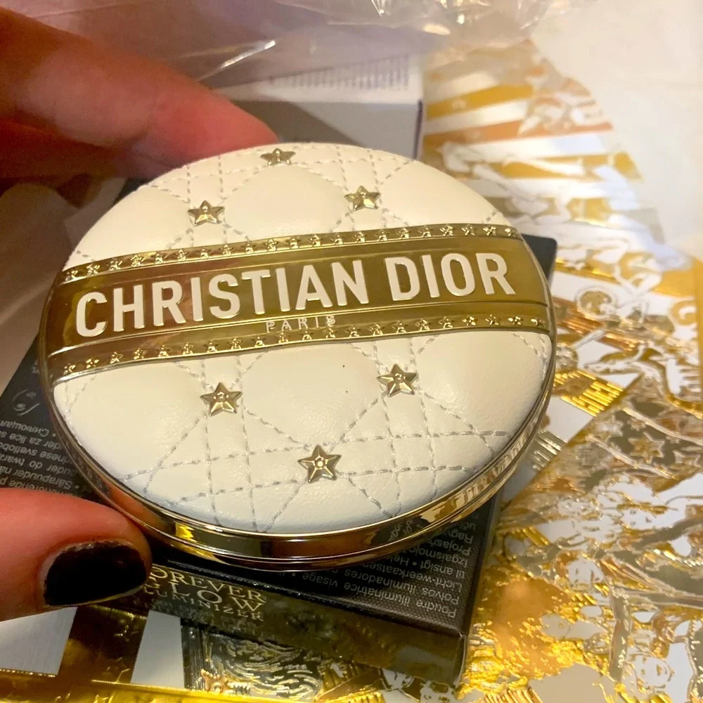 Dior Gold Compact with White Accents, golden, must have!Brand new,luminizer